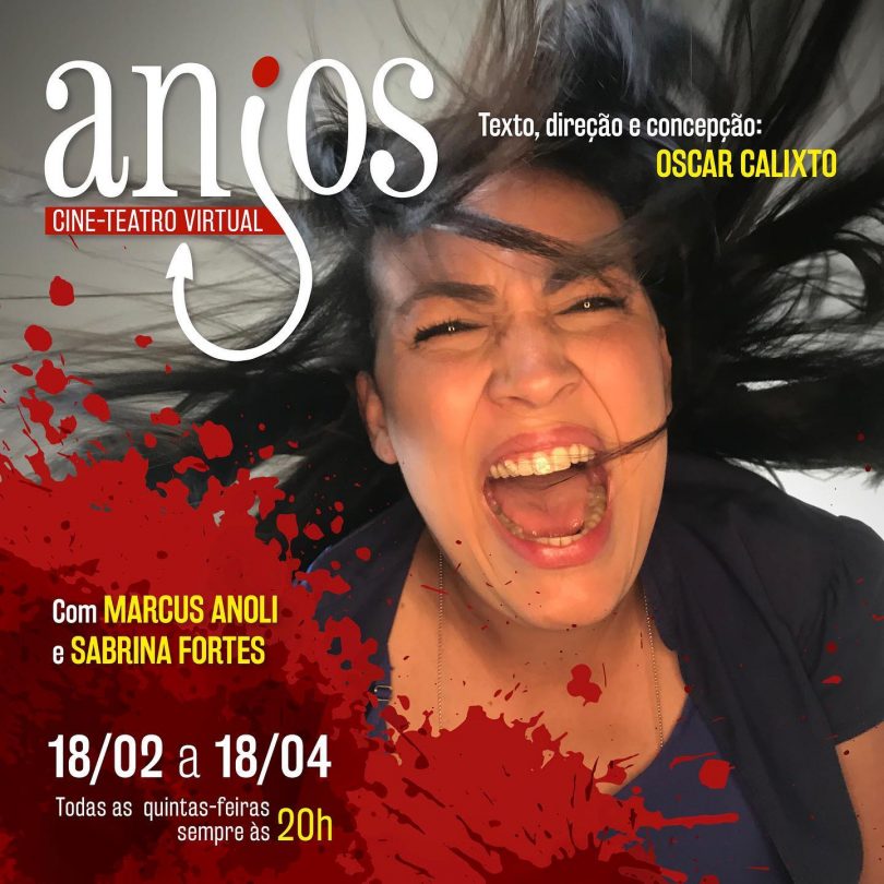 Espetáculo cine-teatro “Anjos” no desafio de mesclar linguagem teatral e audiovisual em tempos de pandemia.
